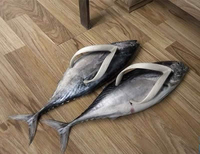 weird shoes fish slippers