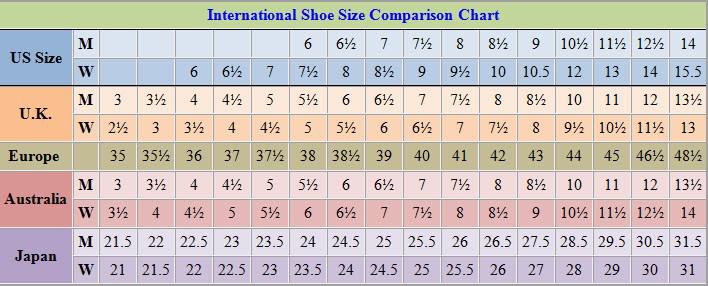 shoe size chart